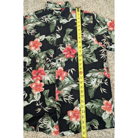 PARADISE COLLECTION Men's M Silk Hawaiian Tropical Button Down Shirt Vacation - Picture 5 of 7
